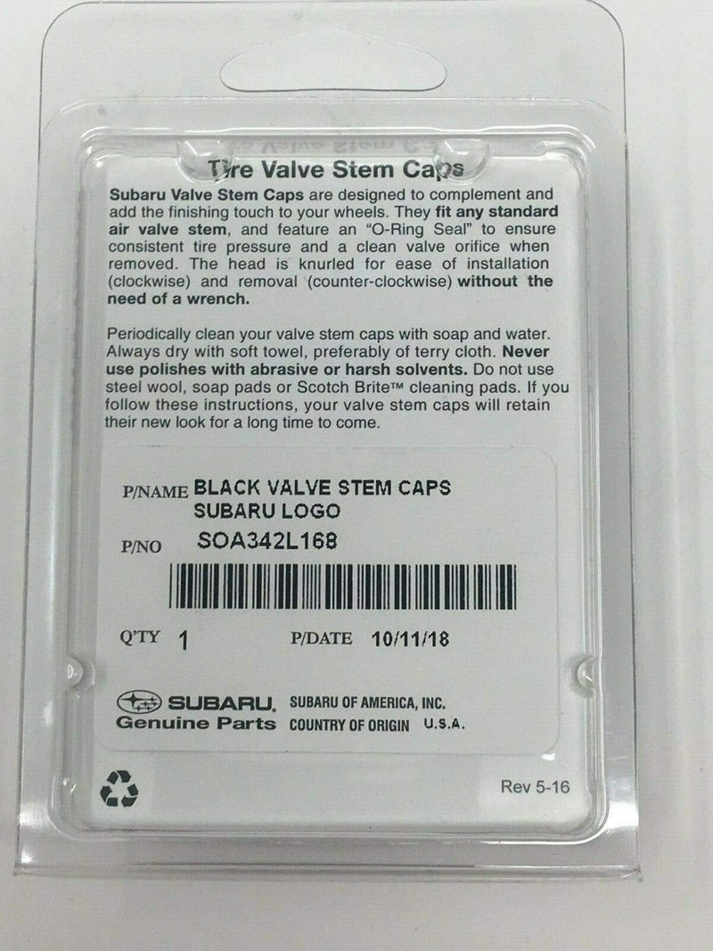Subaru Logo Black Tire Valve Stem Caps for Forester Impreza Outback STi Genuine WRX Ascent Crosstrek BRZ Legacy Solterra - SOA342L168 - Image 3
